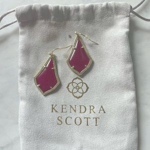Alex Gold Drop Earrings in Maroon Jade